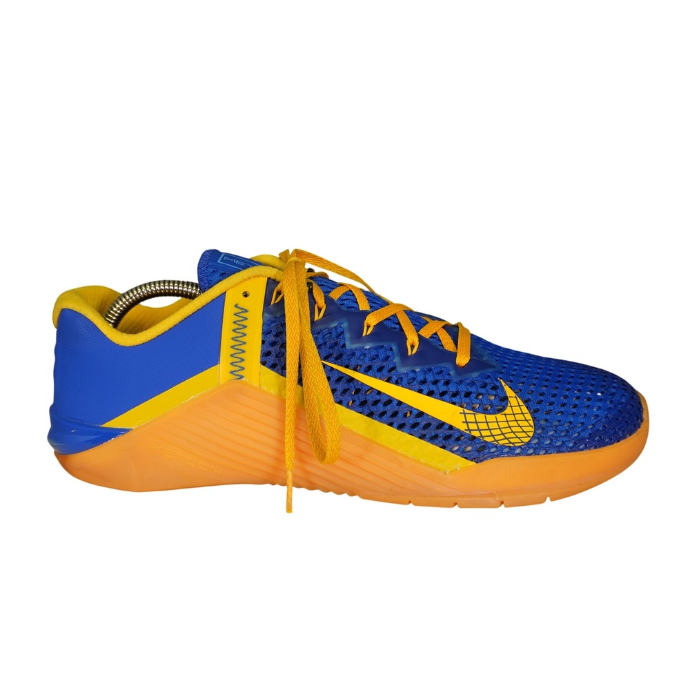 Nike Metcon 6 Training Shoes Mens 11 Blue Yellow DA2894-991 Low Top Sneakers Gym
